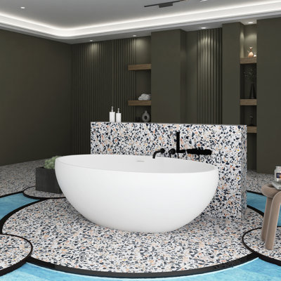 66.93'' x 39.37'' Soaking Solid Surface Bathtub
