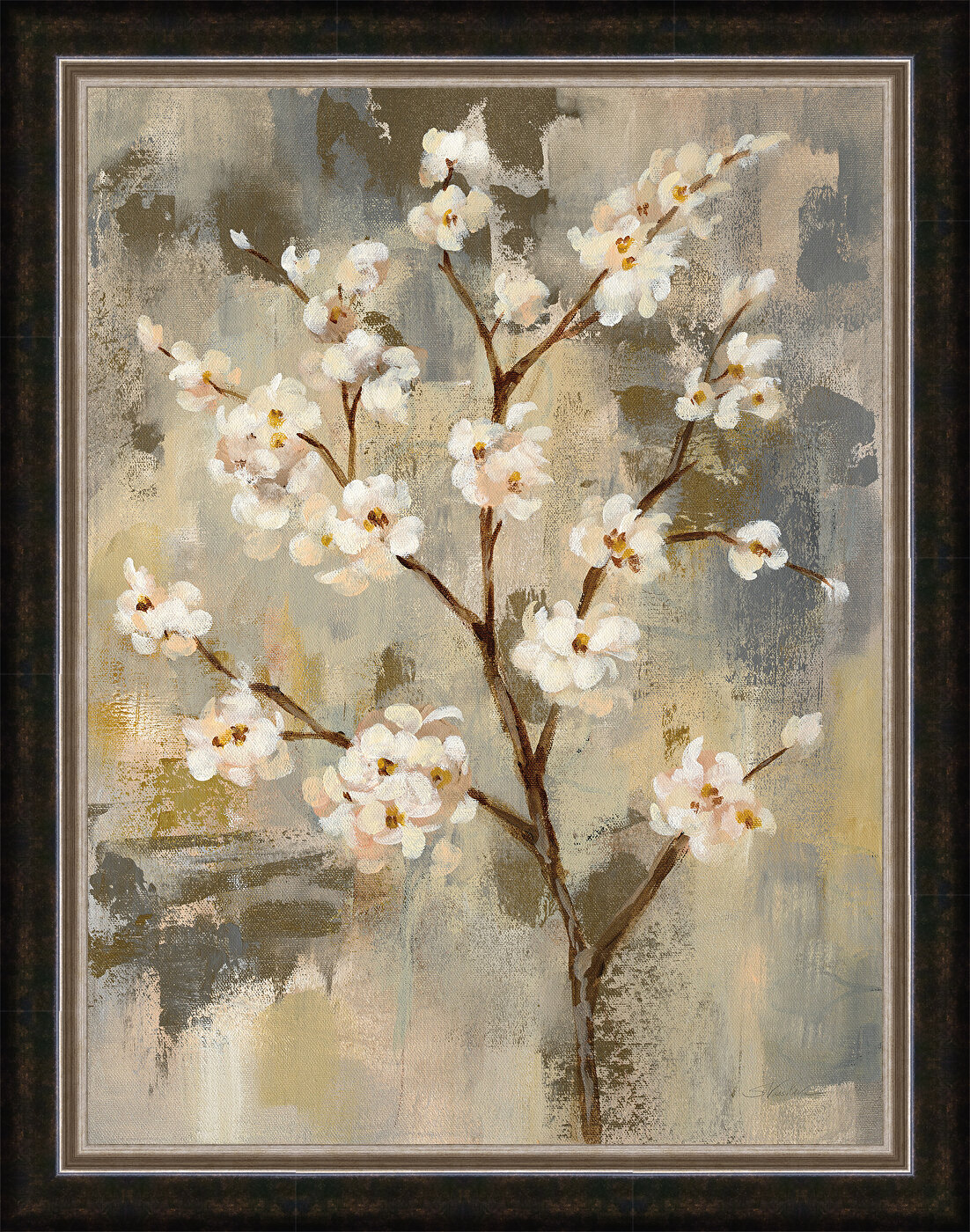 Neutral Branches II Framed Acrylic Painting Print