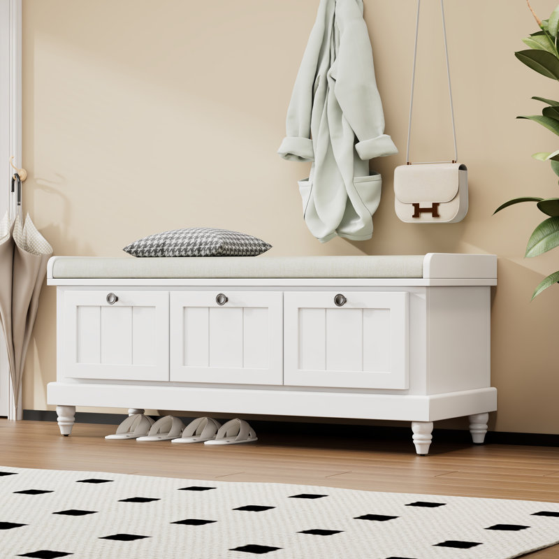 Banc de rangement Humdan, Blanc