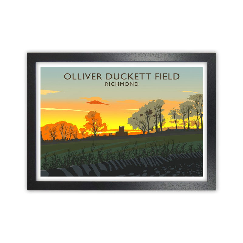 Olliver Duckett Field by Richard O'Neill - Print, Black Framed, 34cm H x 46cm W x 3cm D
