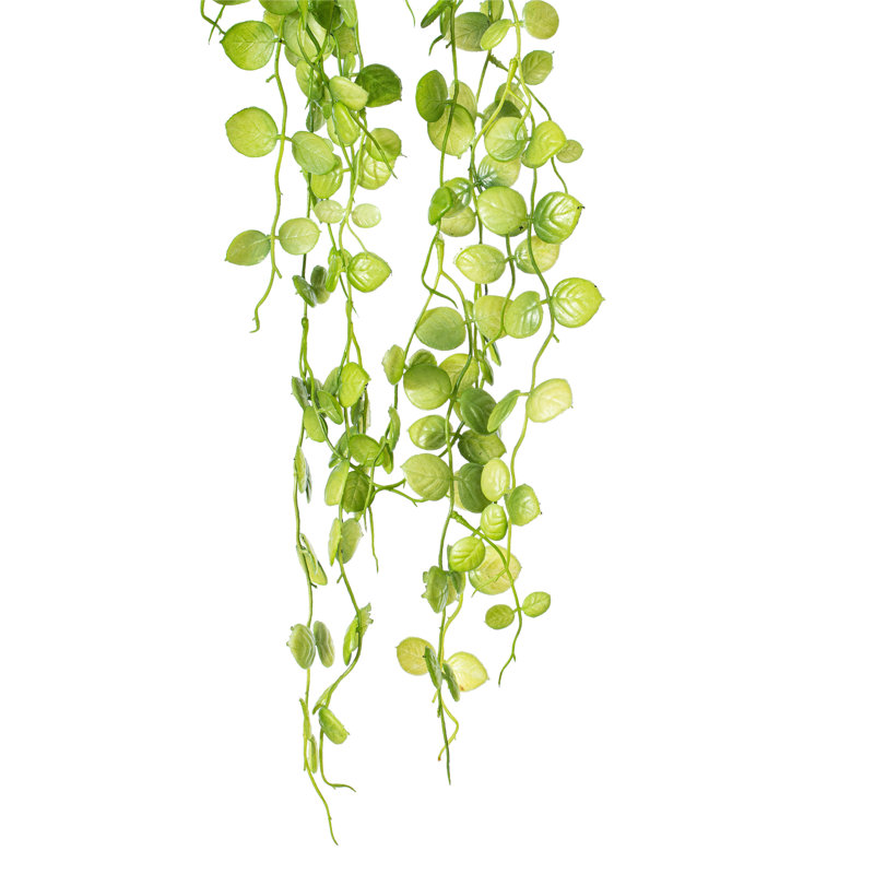 29" Artificial Green Mini Leaf Ivy in Hanging Pot.