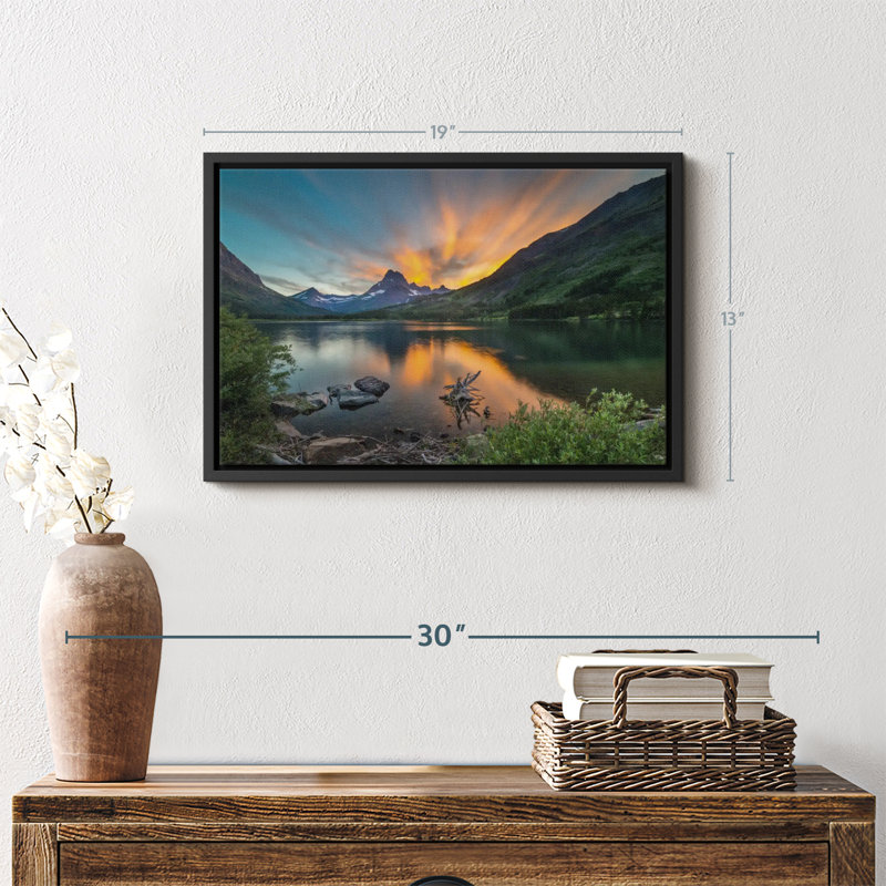 Swiftcurrent Sunset Lake Canvas Print, 13" H x 19" W