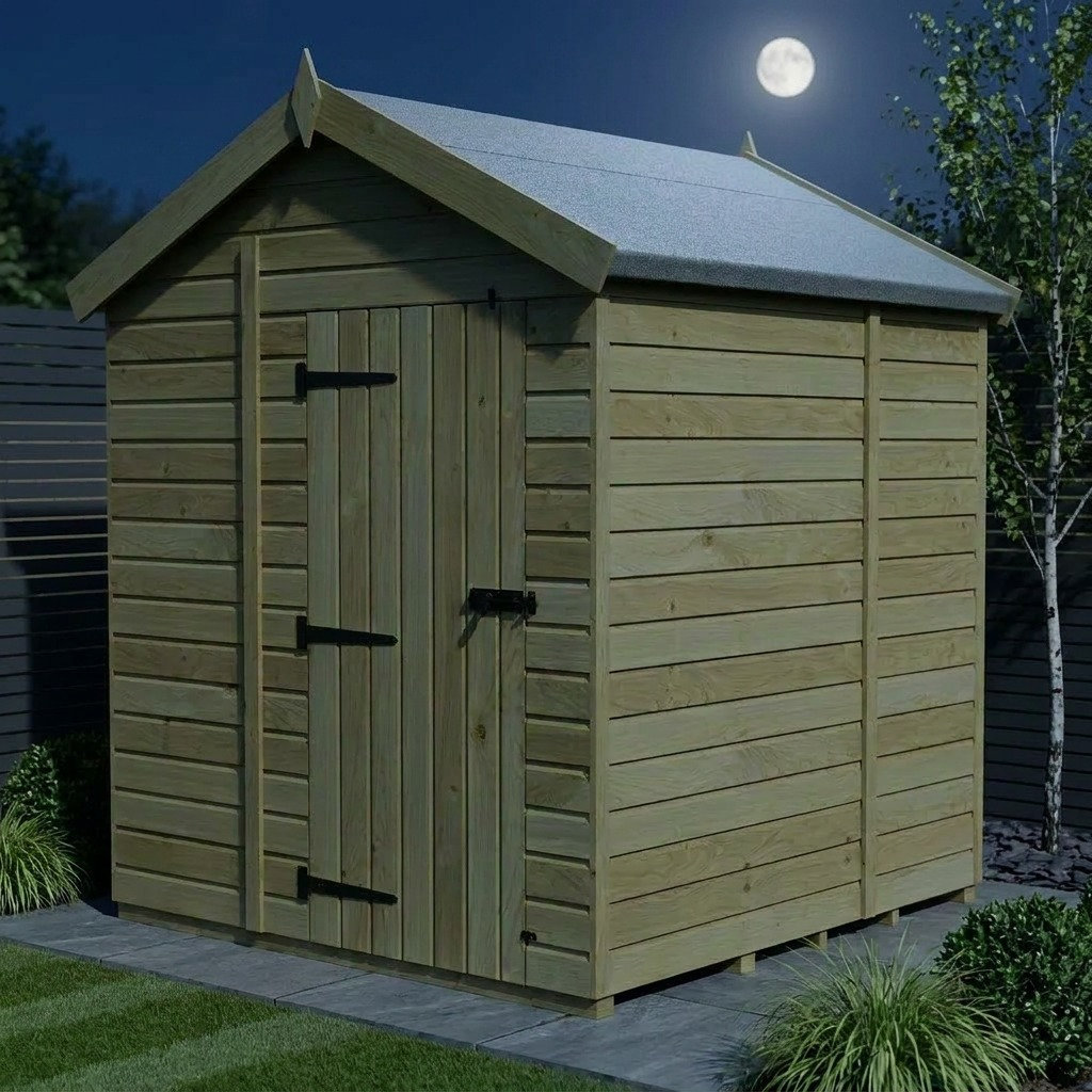 Total Sheds 6ft x 5ft Apex Garden Shed - Single Door - No Windows - Pressure Treated Timber - UK Manufactured