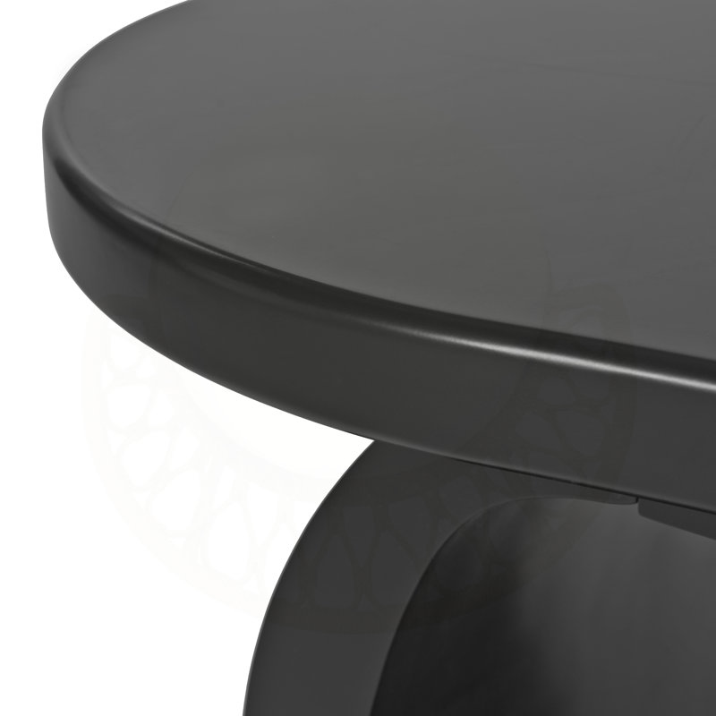 Table basse 39,3 po x 23,6 po avec plateau de 1,5 po d'épaisseur, table de bout irrégulière de style crème avec pieds incurvés, table d'appoint au design unique avec bord arrondi pour le salon, appartement