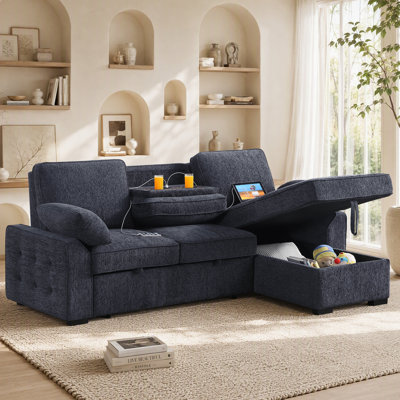 Canapé modulaire rembourré en chenille réversible de 91,5 po Latitude Run®