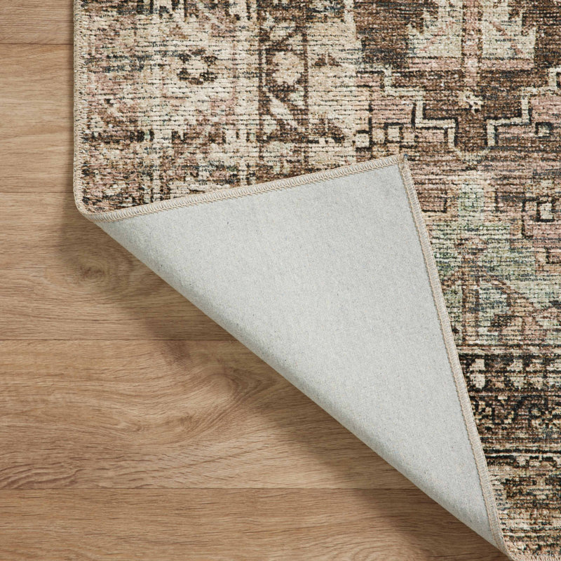 Tapis oriental argile / sauge Billie, Carré 1 pi 6 po