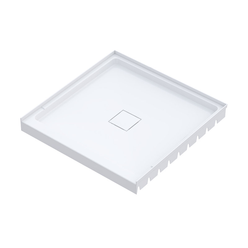 Base de bac de douche 36 x 36 avec drain central Marquette en blanc brillant