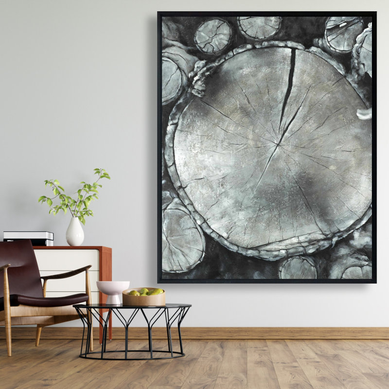 Stacked Wood Logs Print On Canvas
