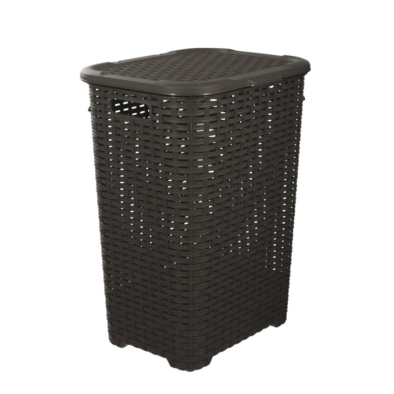 Plastic Laundry Hamper with Handles, Brown Incorrect
