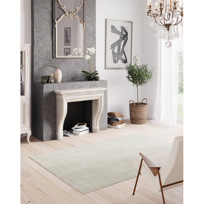 Richmondville Smooth Low Pile Semi-Plain Grey Rug, Rectangle 80cm x 150cm