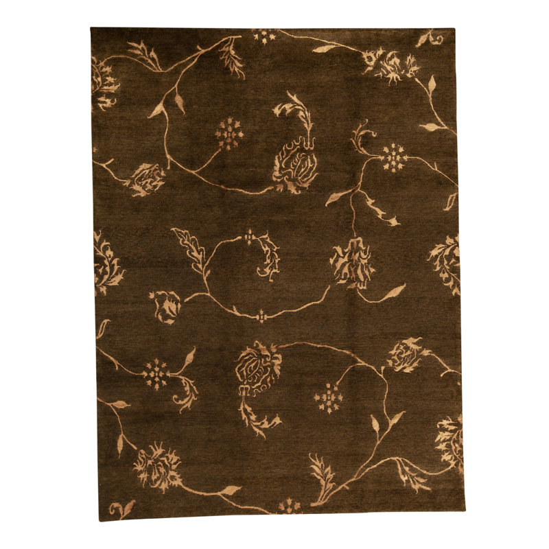 Himalayan Floral Area Rug in Brown