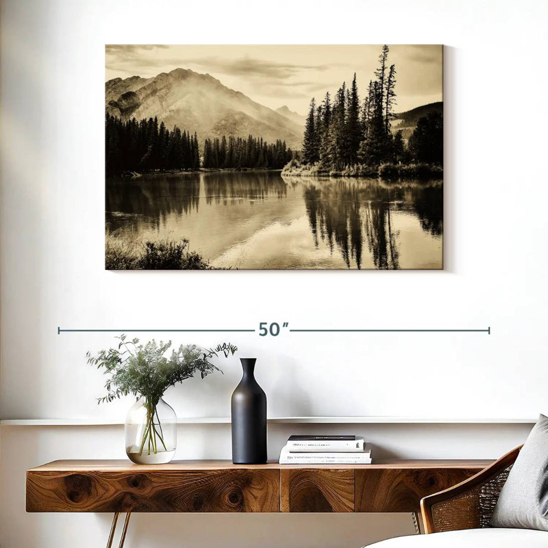 Alvord sépia, lac Banff, H 26 po x l 39 po