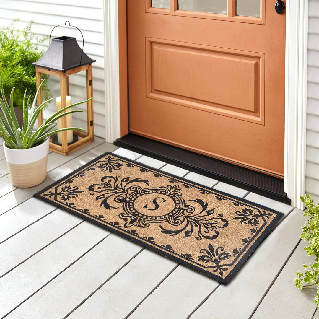 Schuster Personalizable Non-Slip Outdoor Doormat Andover Mills™ Mat Size: Rectangle 20" W x 40" L Letter: S