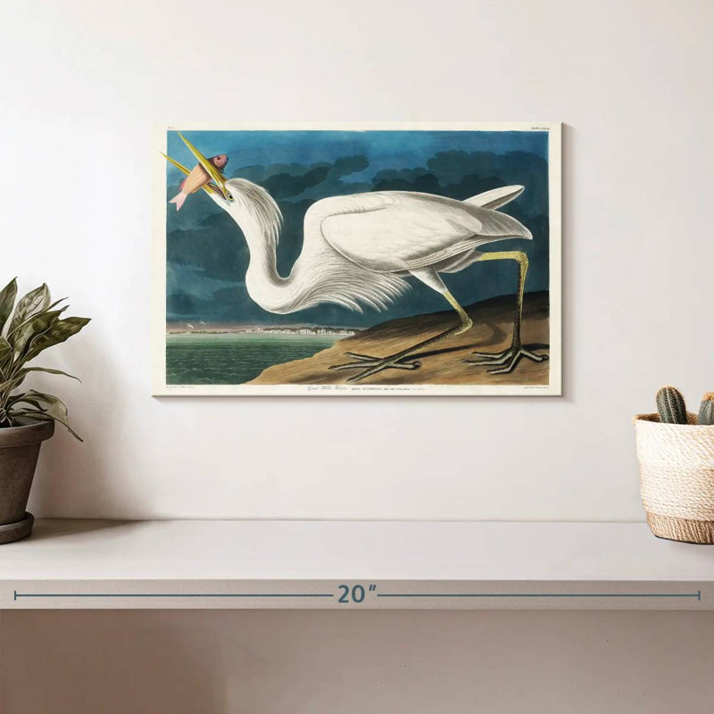 Brampt Great White Heron, 8" H x 12" W