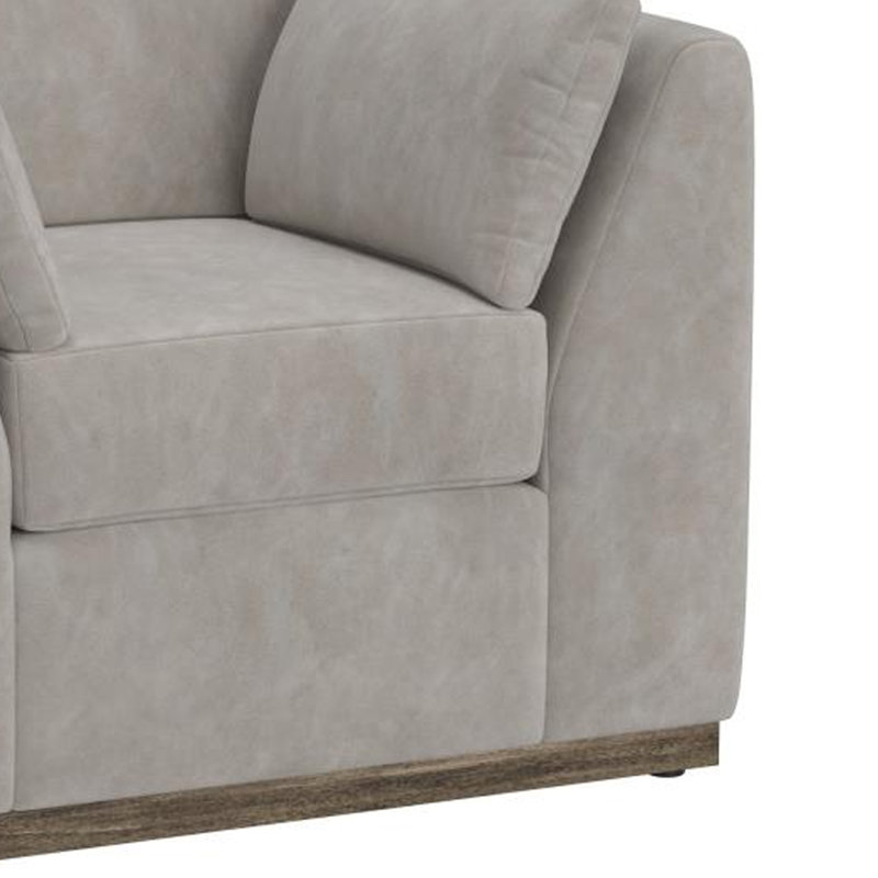 Fauteuil Sian, 1 coussin décoratif, dossier coussiné, similicuir, Similicuir ivoire