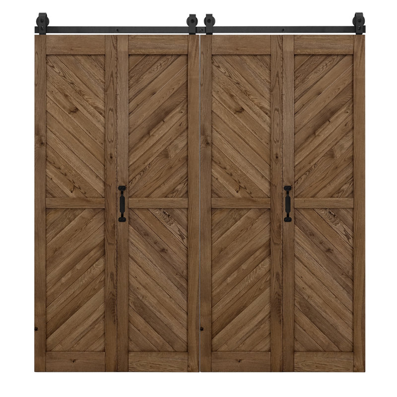 Solid Oak Barn Door, Brown Oil