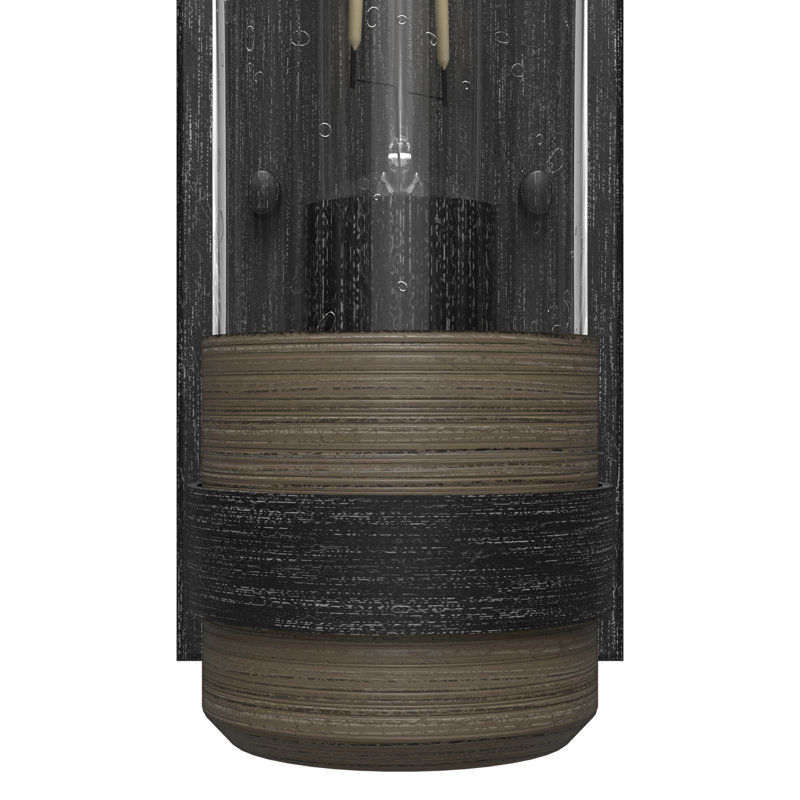 Rustic Iron Cylinder Dimmable Wall Sconce with Glass Shade