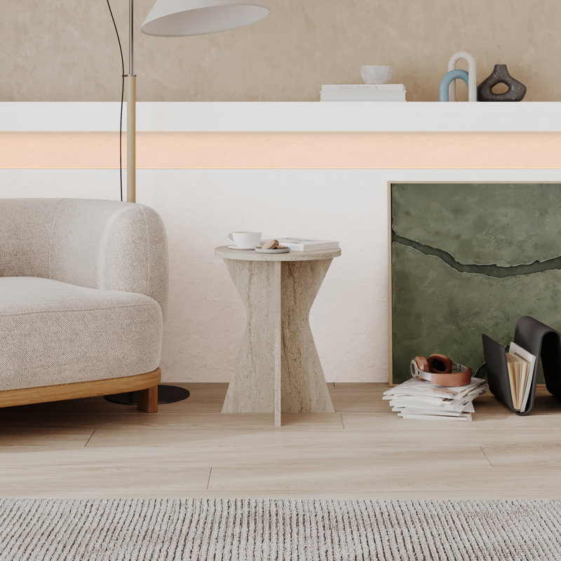 Lisa 40cm Round Side Table, Lisa 40cm Round Side Table Travertin