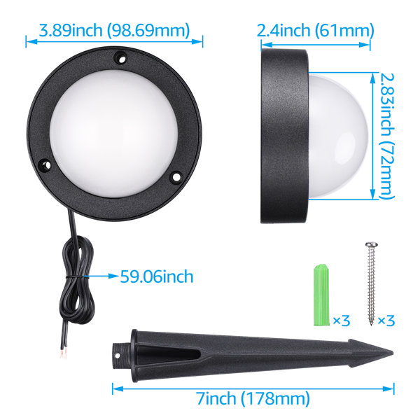 Luna LED Landscape Lighting, 12-24V AC/DC Low Voltage Path Lights, 4.5W,  360LM, 2-in-1