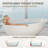 59" x 31" Freestanding Soaking Solid Surface Bathtub Stone Resin Bath Tub with Overflow and Pop-up Drain, Glossy White-100845373