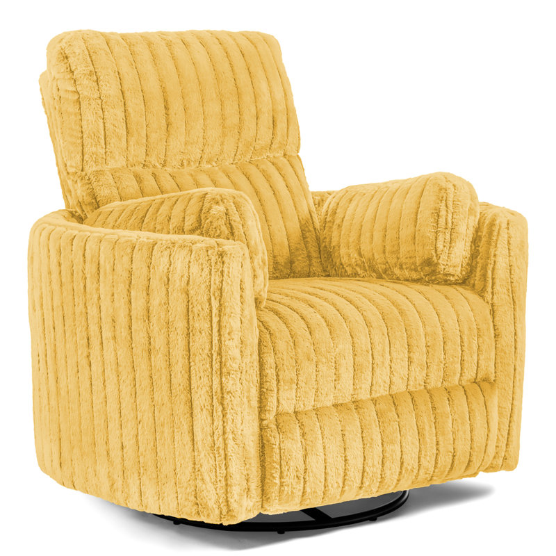 Fauteuil inclinable électrique pivotant Spinelli Chenille, Jaune