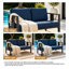 Causeuse d'extérieur en bois de teck avec coussin et accoudoirs Junco-1049511548-1049511545