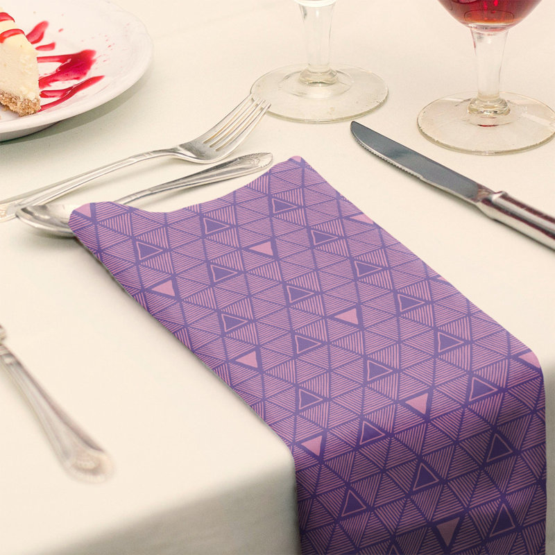 Jordao Cotton Abstract Square Napkin, Purple/Pink, 0.1" H x 10" W x 10" D