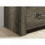 Ensemble de 3 grands lits rustiques gris avec grand lit et 2 tables de chevet au design unique