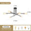 Plafonnier semi-encastré linéaire moderne à 6 lumières de style lustre spoutnik 27,56 po Eiren-740945896
