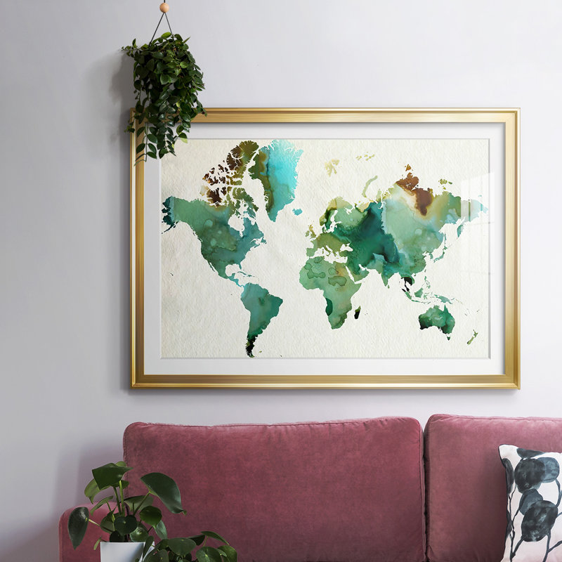 Inky World, reproduction d'art encadrée sur papier, Or, H 15 po x l 21 po x P 1,5 po