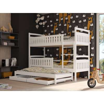 Aleena Bunk Bed with Storage Included with Built-in Ladder Included with Trundle Included