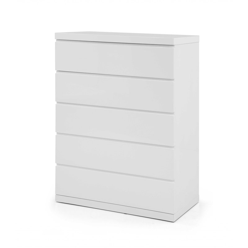 Commode 5 tiroirs Olander, Blanc