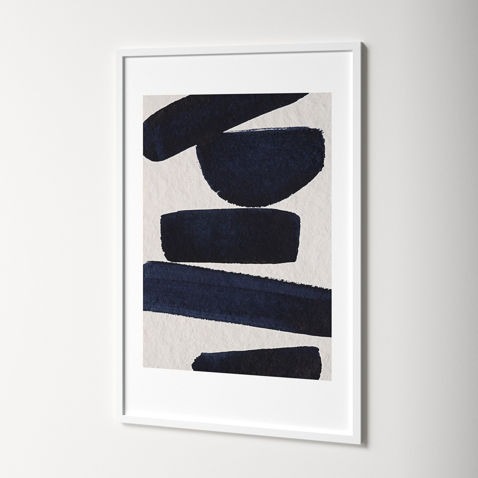Japandi 5 by Simon West, White, 42.15" H x 28.4" W x 0.88" D