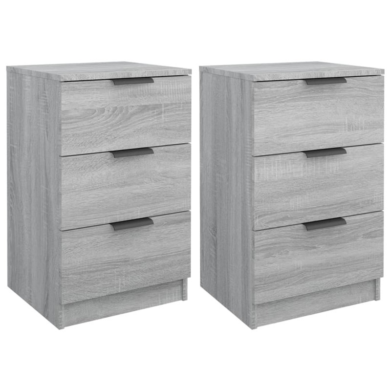 Hocker 6 Drawer Bedside Table, Grey Sonoma