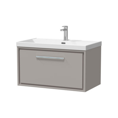 Hudson Reed Lille 600mm Fern Green 1 Drawer  Wall Hung Vanity Unit With 1 Tap Hole Basin