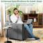 Élégant fauteuil d'appoint à accoudoirs courbés, simple moderne avec structure en bois massif, éponge à haute densité et tissu de lin, confortable pour la chambre à coucher, le salon, le bureau, le rangement caché sous le siège, gris
