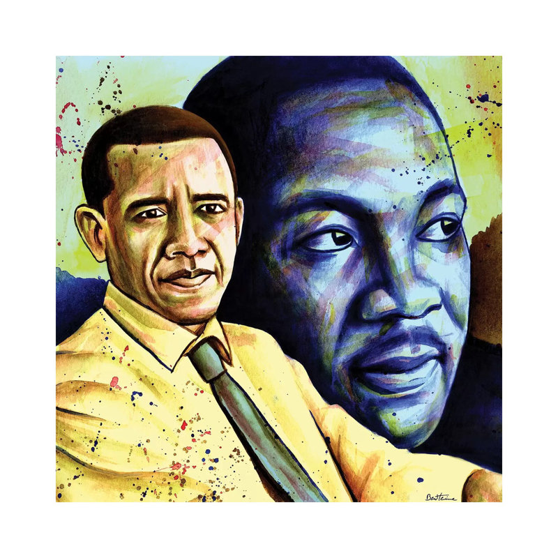 Obama And L. King by Ben Heine - Print on Canvas, 30.48 cm H x 30.48 cm W, Wrapped Canvas