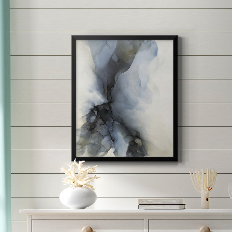 Toile encadrée haut de gamme à marée basse - prête à être accrochée, H 20 po x l 16 po, Noir