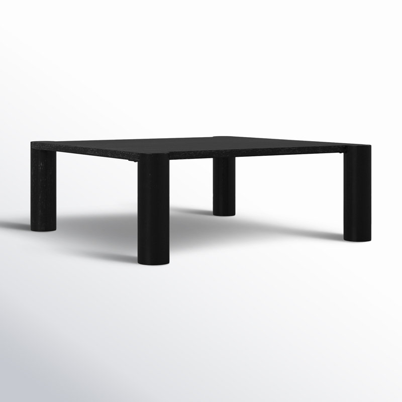 Post 36'' Black Oak Solid Wood Low-Profile Coffee Table