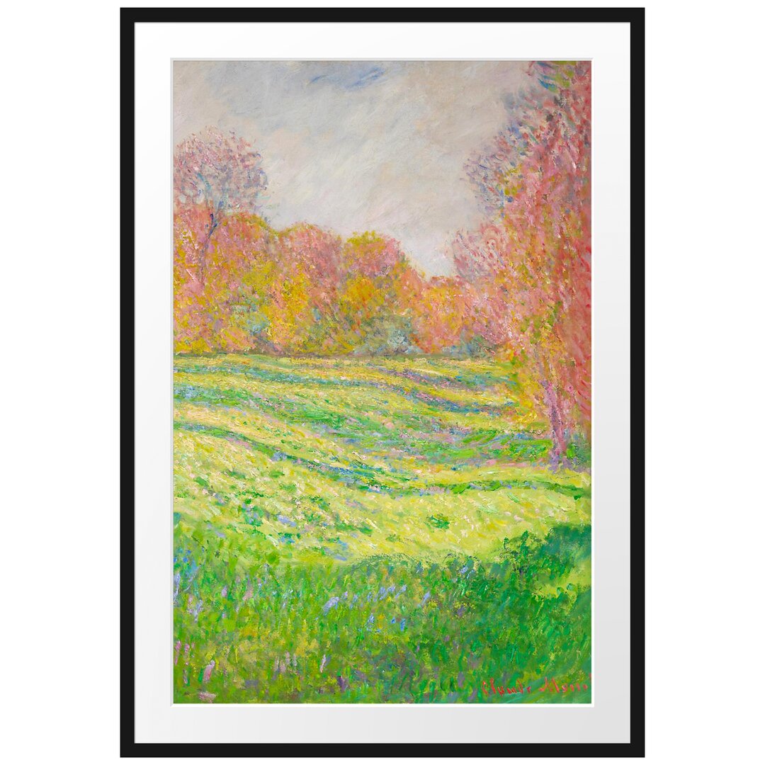 Gerahmter Kunstdruck Meadow in Giverny von Claude Monet