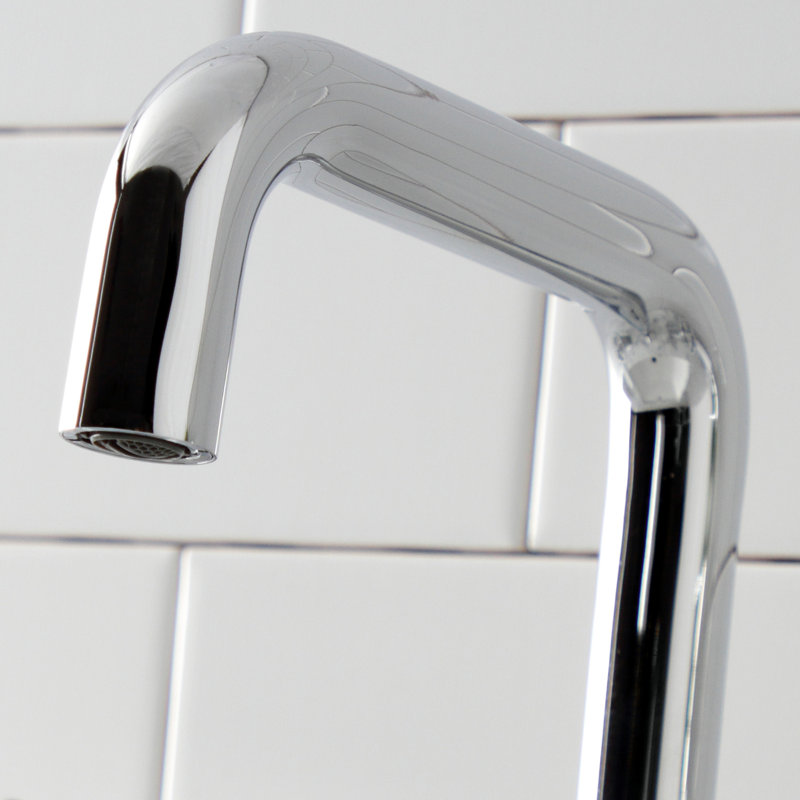 Kingston Brass Fuller Two-Handle 3-Hole Deck Mount Widespread Bathroom Faucet with Push Pop-Up Drain, Polished Chrome