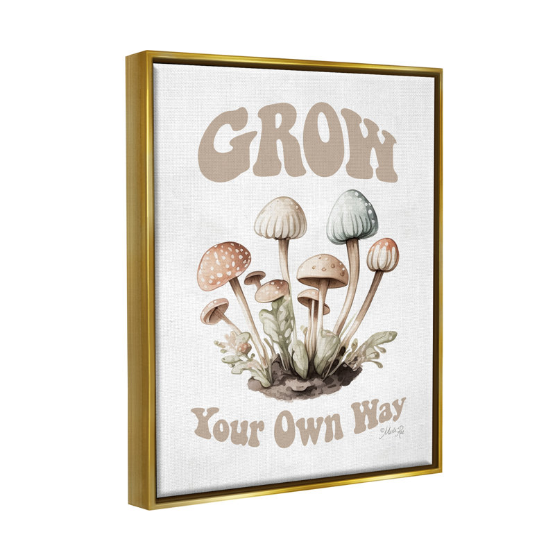  Groovy Mushroom Grow, encadré sur bois par Marla Rae, impression, H 21 po x l 17 po x P 1,7 po