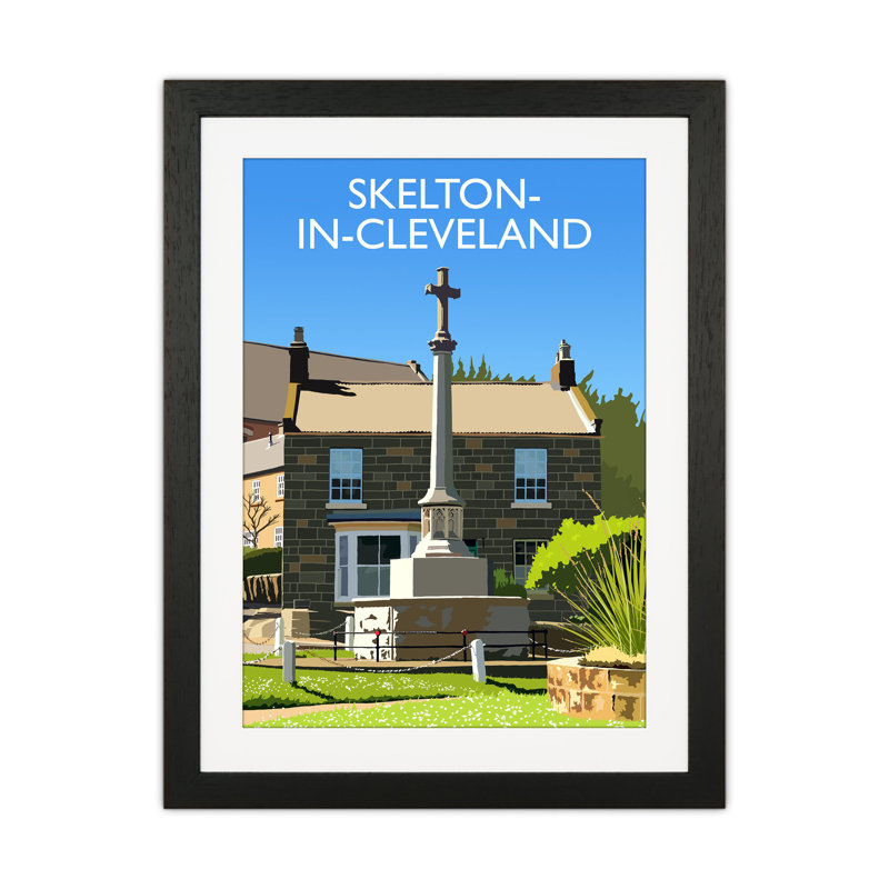 Skelton-in-Cleveland Portrait by Richard O'Neill - Print, 43.5cm H x 33.5cm W x 3cm D, Black Framed