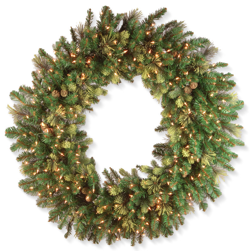 The Holiday Aisle® 48in. Carolina Pine Wreath with Clear Lights