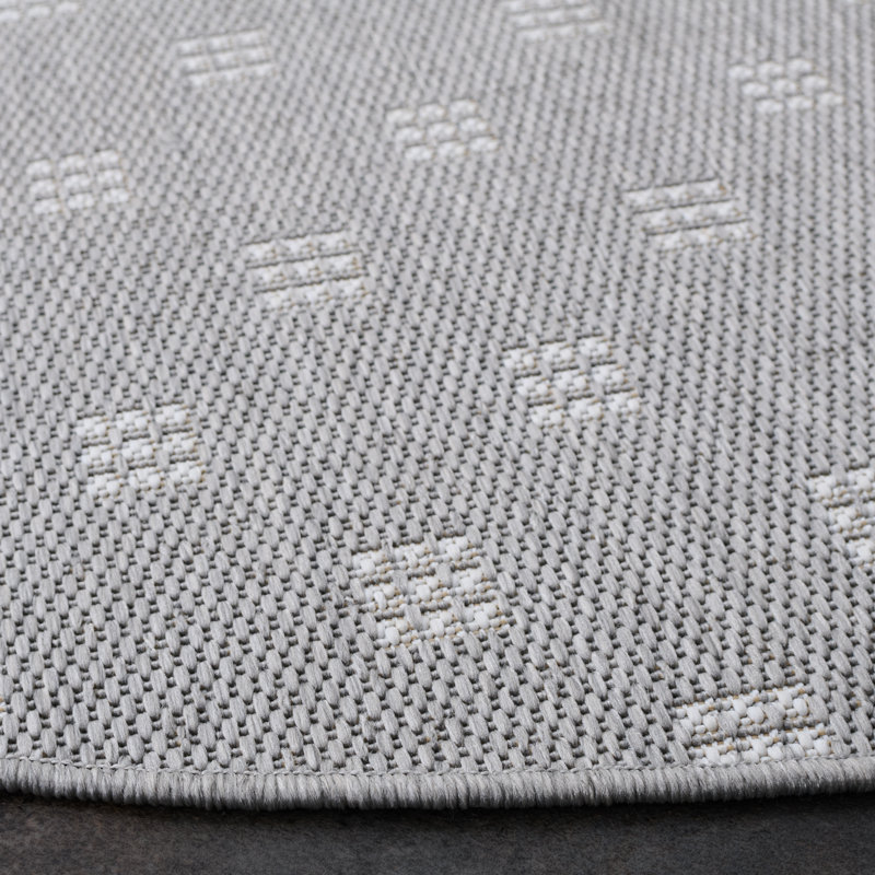 Terrace 804 Geometric Indoor/Outdoor Rug, Round 6'7"