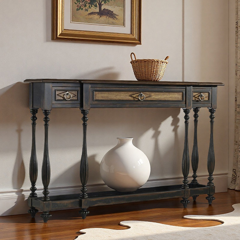 Console de style américain rétro, H 35,4 po x l 59 po x P 12,2 po
