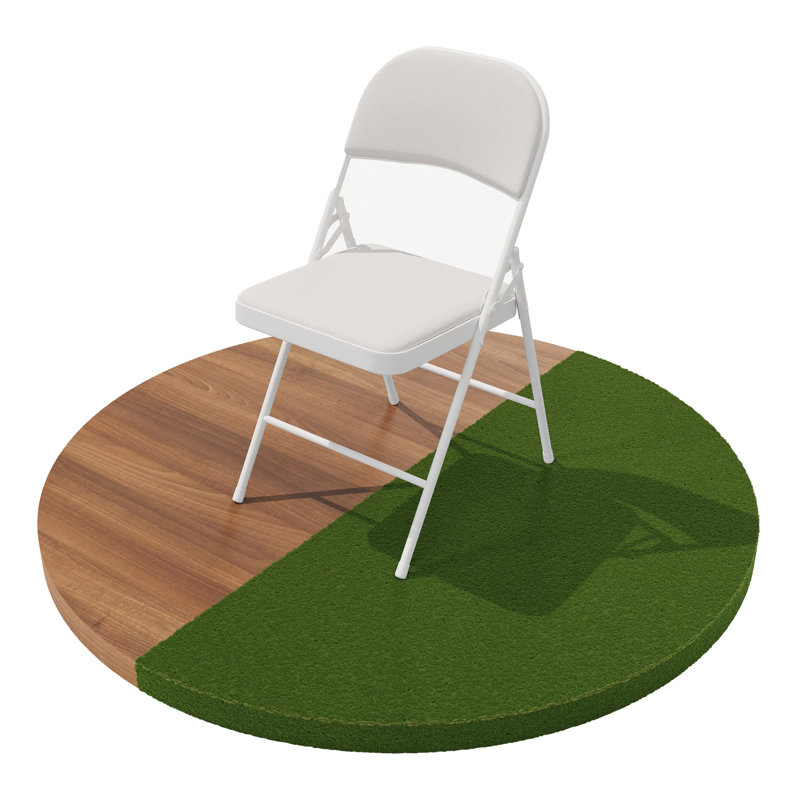 Padded Fabric Padded Folding Chair, White
