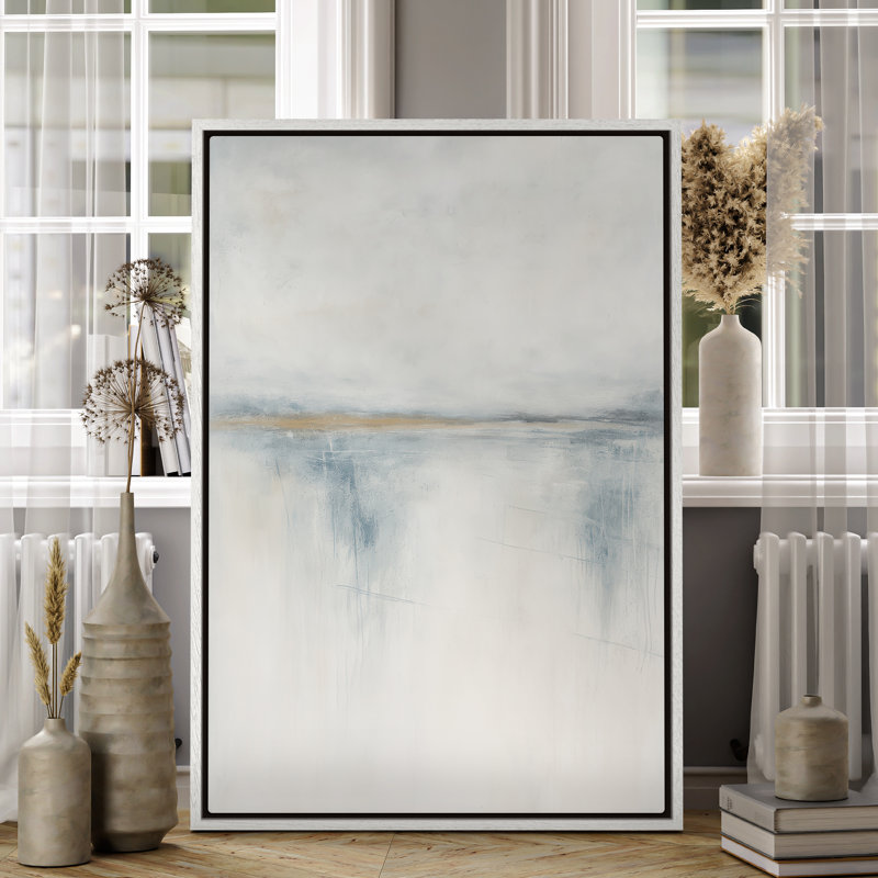 Art mural encadré, impressions murales abstraites rétro pour chambre à coucher - 16 po x 24 po, Blanc