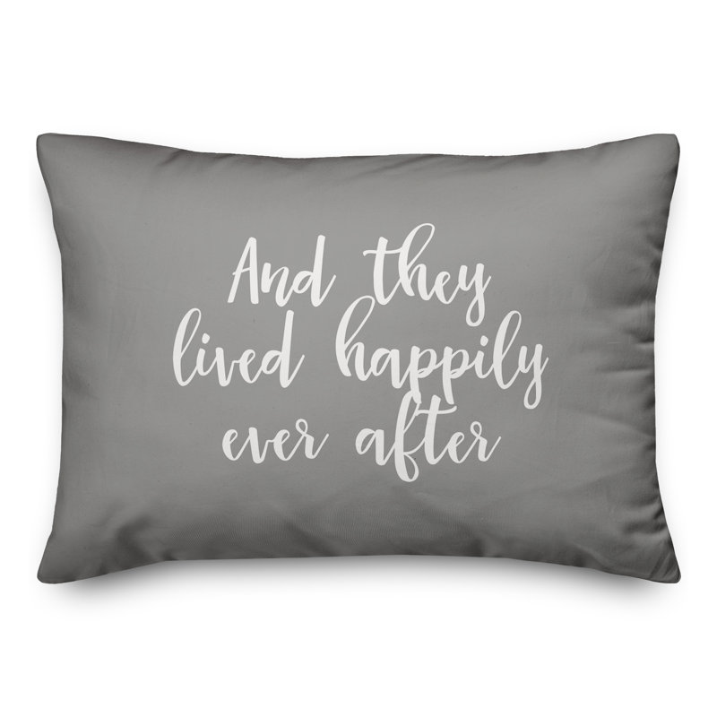  Coussin And And Lived Happily Ever After, Gris