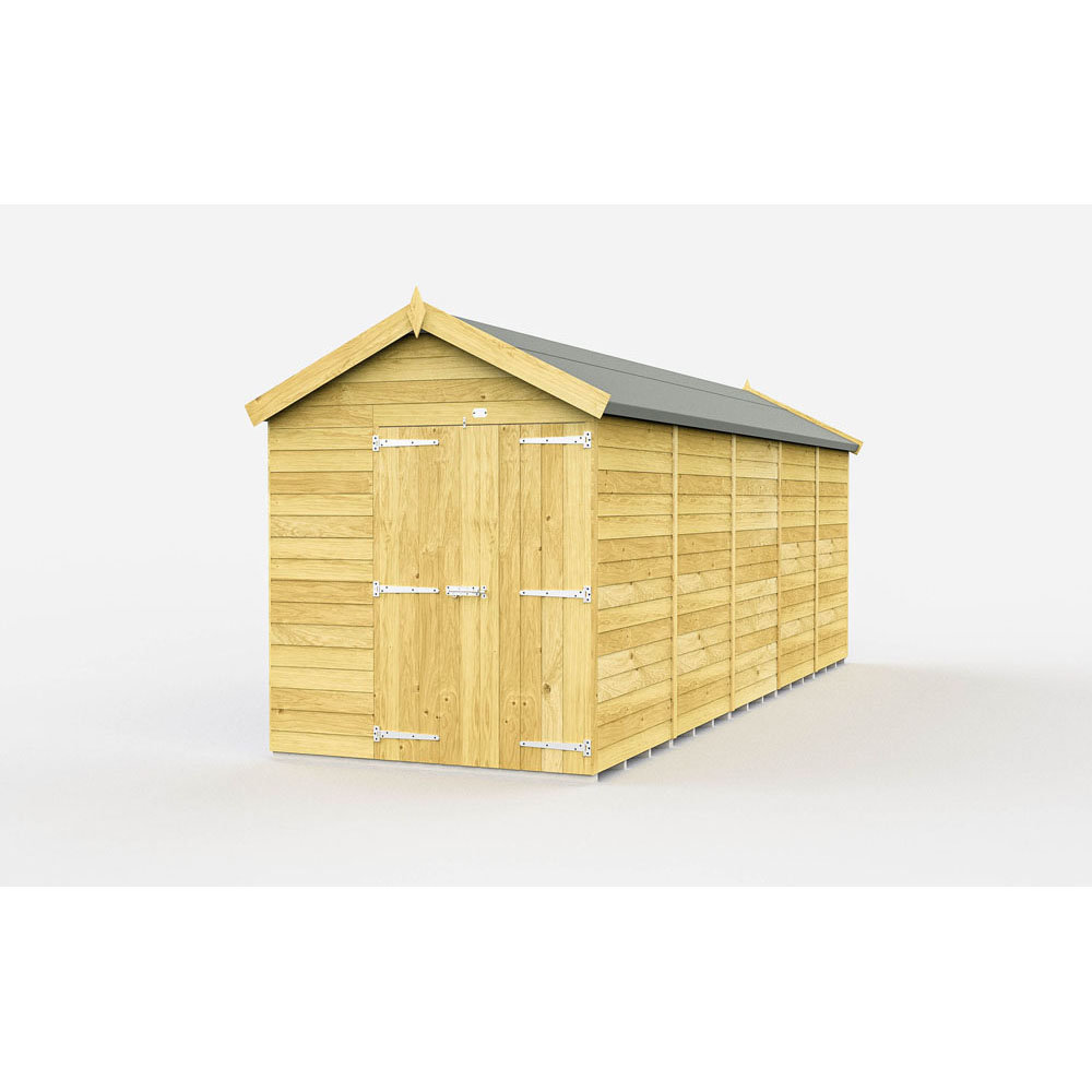 7ft x 19ft Apex Shed - Double Door without Windows